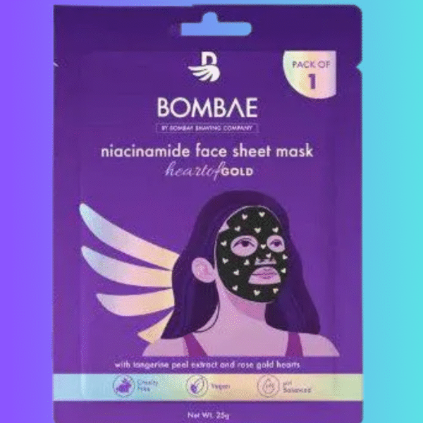 Bombay Shaving Niacinamide Golden Glow Sheet Mask 25gm