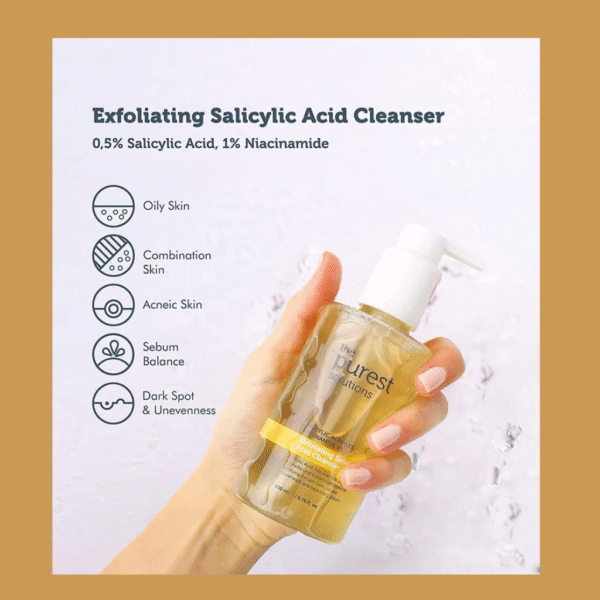 The Purest Solutions Exfoliating Salicylic Acid Cleanser Facial Cleanser (0.5% Salicylic Acid & 1% Niacinamide) | 200ml
