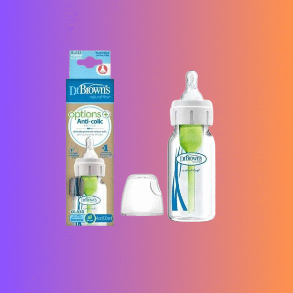 Dr Brown's 4 oz/120 mL Options+ Glass Narrow Anti-Colic Baby Bottle , 1-Pack SB41001-P4