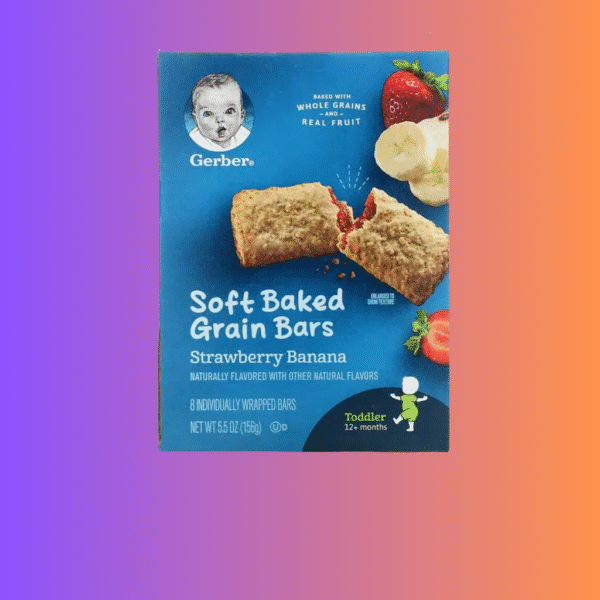 Gerber, Soft Baked Grain Bars, 12+ Months, Strawberry Banana, 8 Individually Wrapped Bars, 0.68 oz (19 g) Each