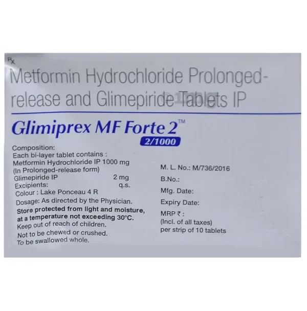 Glimiprex MF Forte 2 Tablet - Image 2