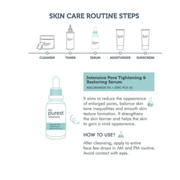 The Purest Solutions Intensive Pore Tightening & Lightening Serum | Niacinamide 5% + Zinc Pca 1% | 30ml - Image 2