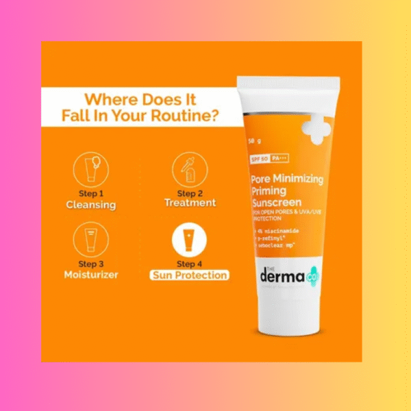 The Derma Co Pore Minimizing Priming Sunscreen - 50g - Image 2