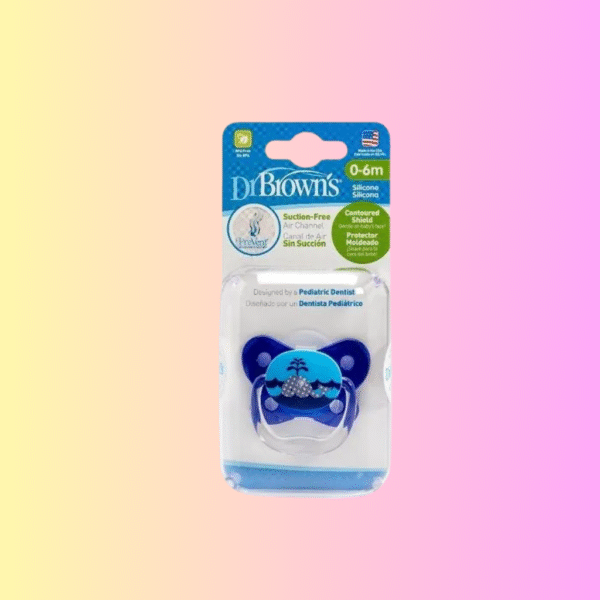 Dr Brown's PreVent Butterfly Pacifier, Stage 1, Blue, 1-Pack PV11407-ES
