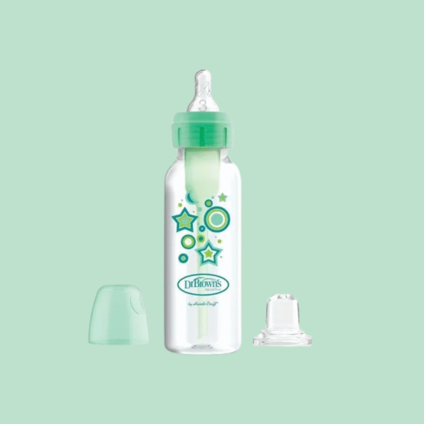 Dr Brown's Options+ Narrow Bottle to Sippy Baby Bottle Start Kit, Green, 8 oz/250ml - SB81603-p3 for 6m+