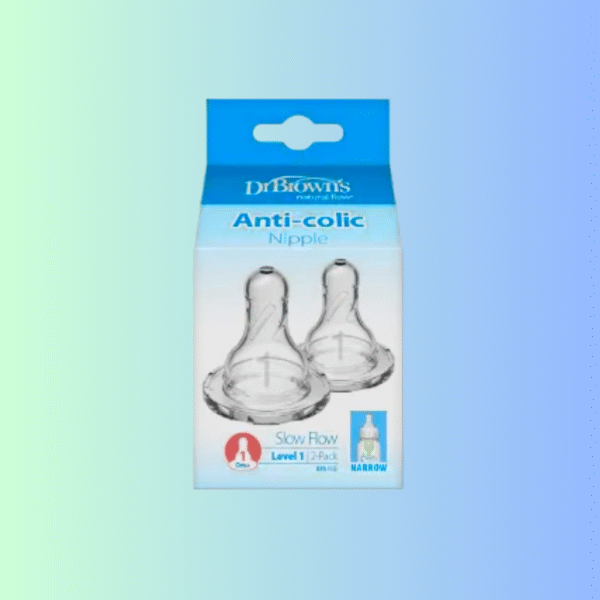 Dr Brown's 302-INTL Level-1 Silicone Narrow-Neck "Options" Nipple - 2 Pcs (0-3months)